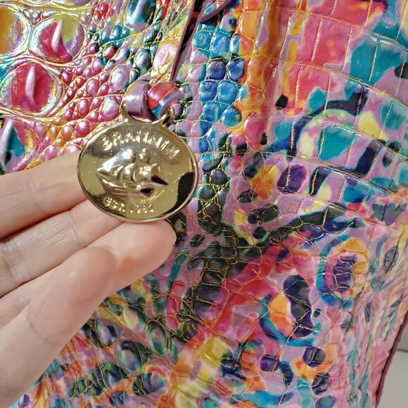 NWT Brahmin Medium Asher Tote Rainbow Reef Melbourne Multi Colorful Abstract - Picture 5 of 12